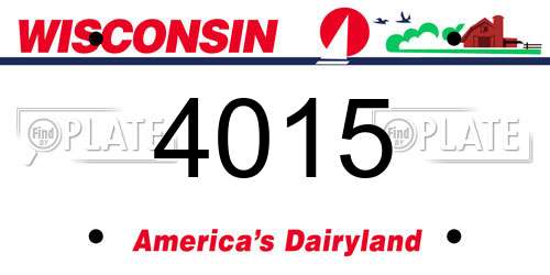 4015 Wisconsin License Plate