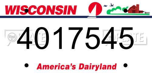 4017545 Wisconsin License Plate
