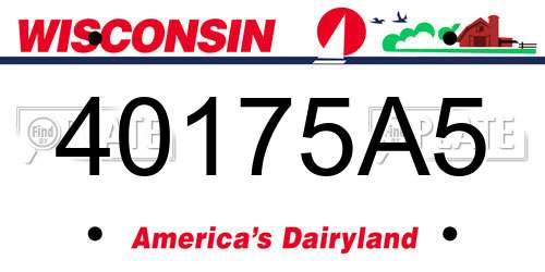 40175A5 Wisconsin License Plate