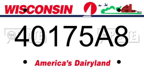 40175A8 Wisconsin License Plate