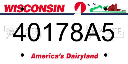 40178A5 Wisconsin License Plate
