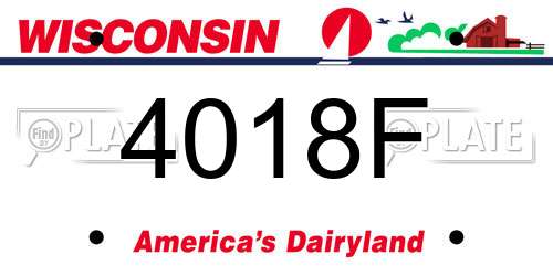 4018F Wisconsin License Plate