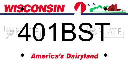 401BST Wisconsin License Plate