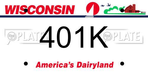 401K Wisconsin License Plate