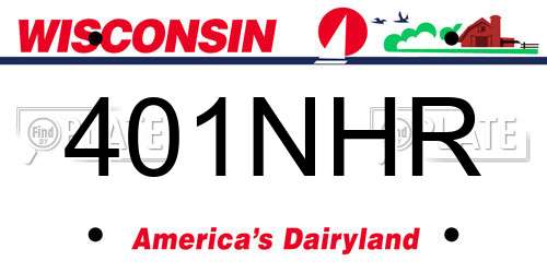 401NHR Wisconsin License Plate