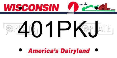 401PKJ Wisconsin License Plate