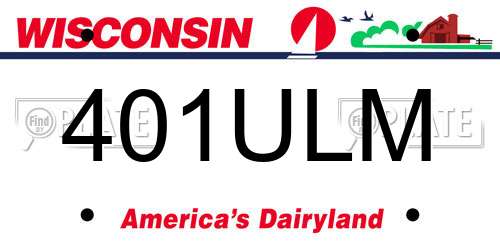 401ULM Wisconsin License Plate