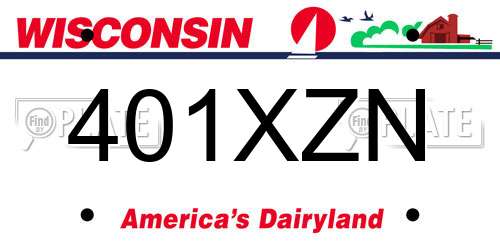 401XZN Wisconsin License Plate