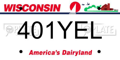 401YEL Wisconsin License Plate
