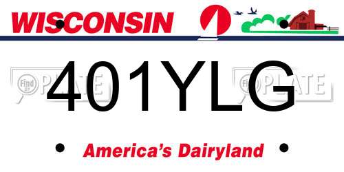 401YLG Wisconsin License Plate
