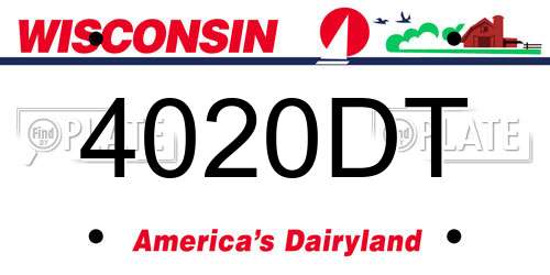 4020DT Wisconsin License Plate