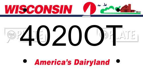 4020OT Wisconsin License Plate