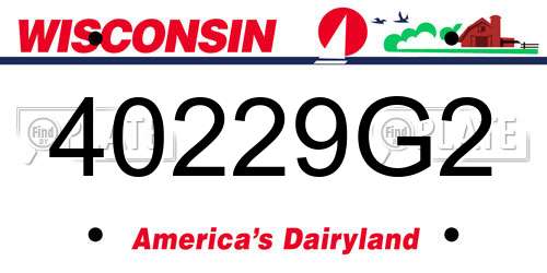 40229G2 Wisconsin License Plate