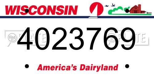 4023769 Wisconsin License Plate