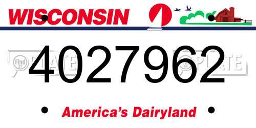 4027962 Wisconsin License Plate