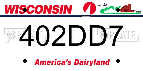 402DD7 Wisconsin License Plate