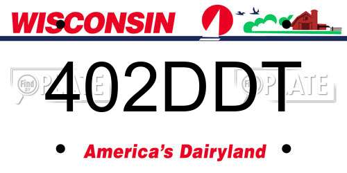 402DDT Wisconsin License Plate
