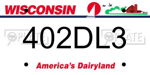 402DL3 Wisconsin License Plate
