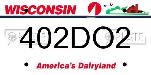 402DO2 Wisconsin License Plate