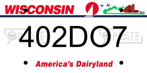 402DO7 Wisconsin License Plate