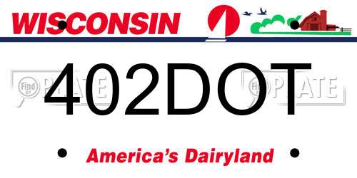 402DOT Wisconsin License Plate