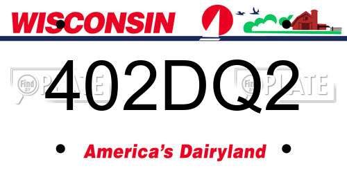 402DQ2 Wisconsin License Plate
