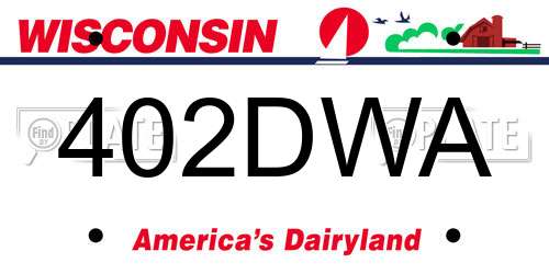 402DWA Wisconsin License Plate
