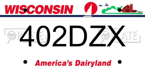 402DZX Wisconsin License Plate