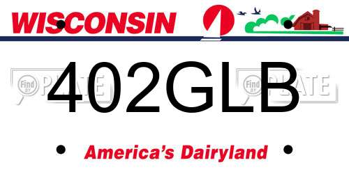 402GLB Wisconsin License Plate