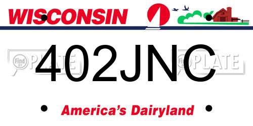 402JNC Wisconsin License Plate