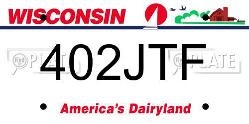 402JTF Wisconsin License Plate