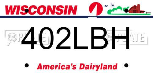 402LBH Wisconsin License Plate
