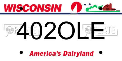402OLE Wisconsin License Plate