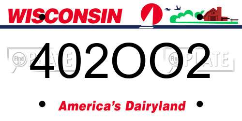 402OO2 Wisconsin License Plate