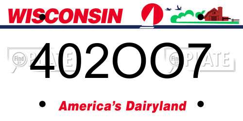 402OO7 Wisconsin License Plate