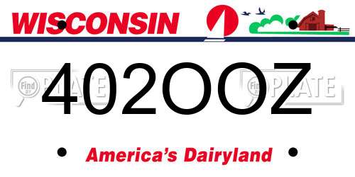 402OOZ Wisconsin License Plate