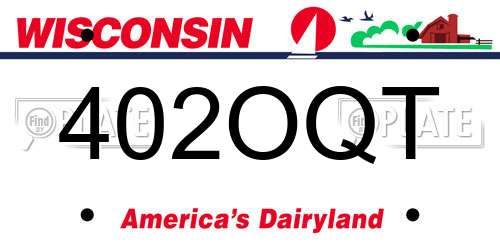 402OQT Wisconsin License Plate