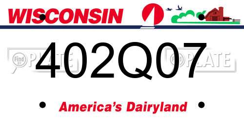 402Q07 Wisconsin License Plate