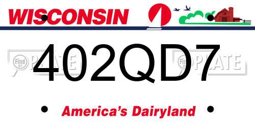 402QD7 Wisconsin License Plate