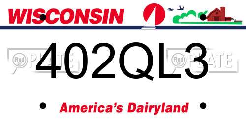 402QL3 Wisconsin License Plate