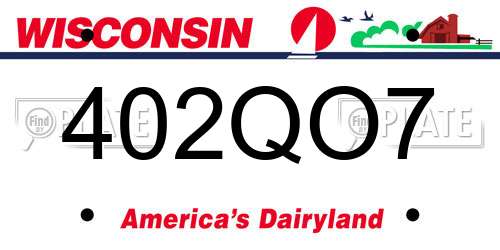 402QO7 Wisconsin License Plate