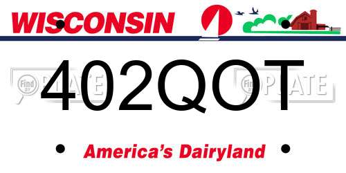 402QOT Wisconsin License Plate