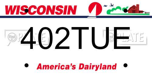 402TUE Wisconsin License Plate