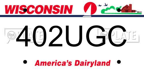 402UGC Wisconsin License Plate