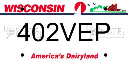 402VEP Wisconsin License Plate