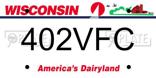 402VFC Wisconsin License Plate