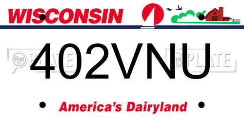 402VNU Wisconsin License Plate