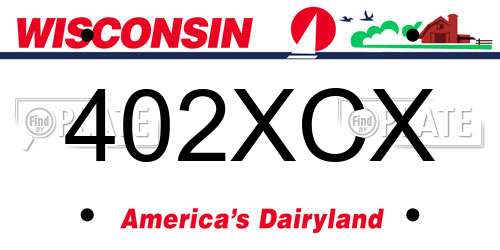 402XCX Wisconsin License Plate