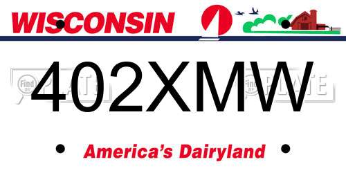 402XMW Wisconsin License Plate