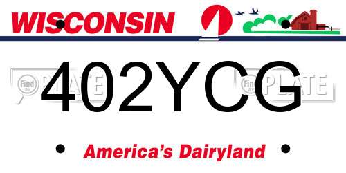 402YCG Wisconsin License Plate